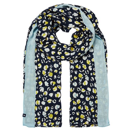 Joules Navy Leopard Conway Rectangle Scarf