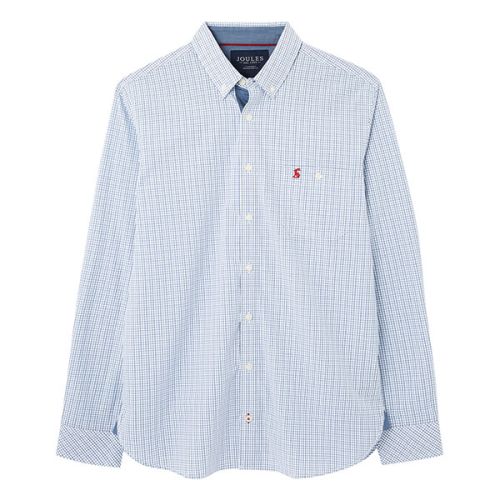 Joules Blue Check Abbott Long Sleeve Classic Fit Peached Poplin Shirt Size XL