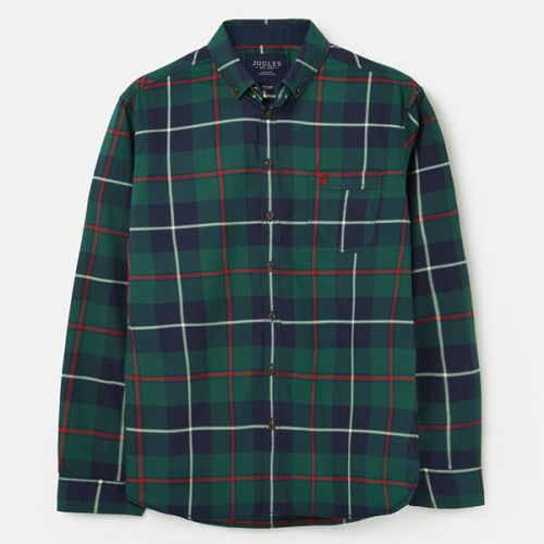 Joules Navy Multi Check Buchannan Classic Long Sleeve Classic Fit With Back Pleat Brushed Shirt