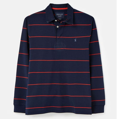 Joules Navy Red Stripe Onside Rugby Shirt