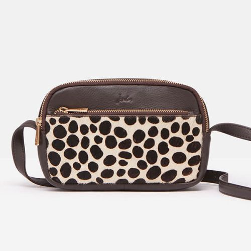 Joules Choco Farley Leather Cross Body Bag