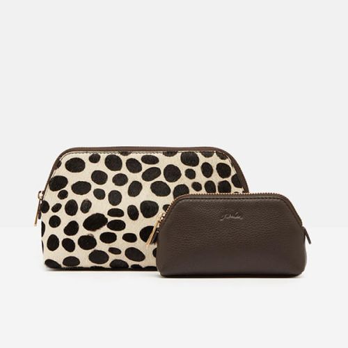 Joules Choco Peplow Leather Cosmetic Purse Gift Set