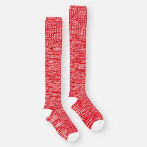 Joules Red Rose Knitted Trussel Socks Size 4-8