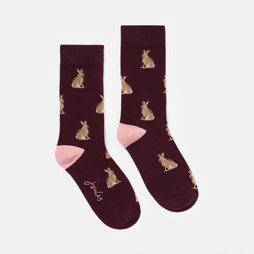 Joules Purple Hare Bamboo Socks Size 4-8