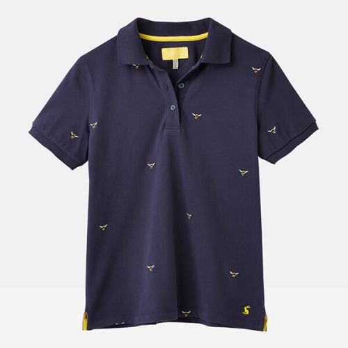 Joules Navy Bee Pippa Printed Polo Shirt