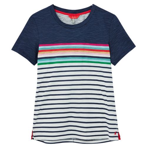 Joules Blue Border Stripe Carley Classic Crew Neck Top