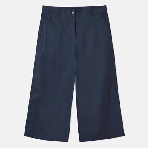 Joules French Navy Compton Wide Leg Cropped Chinos
