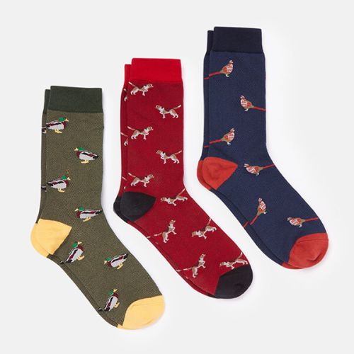 Joules Multi Animal Striking 3 Pack of Socks Size 7-12