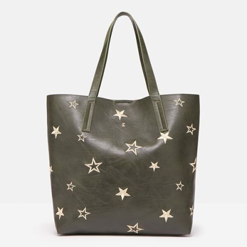 Joules Khaki Cindy Embroidered Shopper