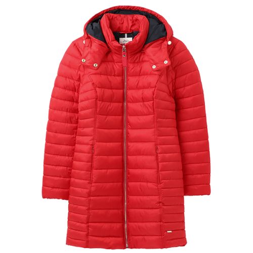 Joules Red Canterbury Long Luxe Puffer Jacket