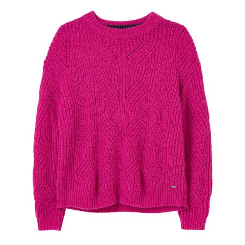 Joules Pink Clover Fluffy Pointelle Jumper