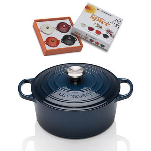 Le Creuset Signature Ink Cast Iron 20cm Round Casserole With FREE Gift