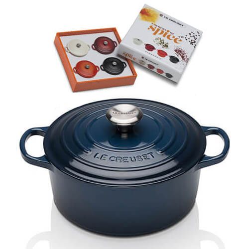 Le Creuset Signature Ink Cast Iron 24cm Round Casserole With FREE Gift