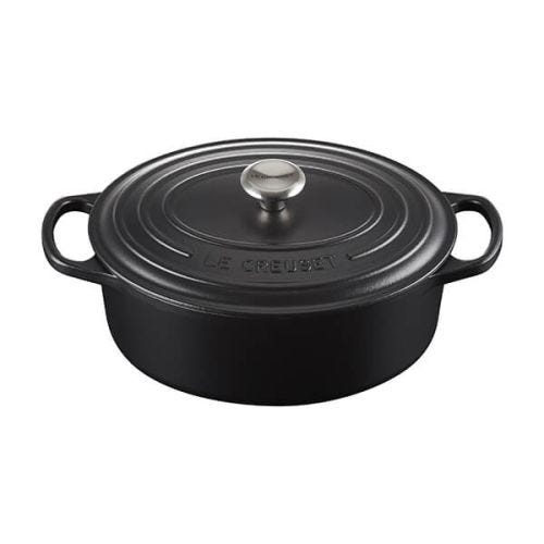 Le Creuset Signature Satin Black Cast Iron 27cm Oval Casserole