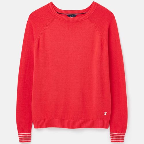 Joules Red Vicky Knitted Linen Blend Jumper Size 22