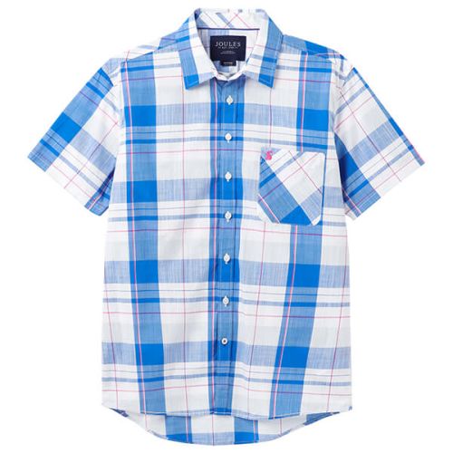 Joules White Check Wilson Short Sleeve Classic Fit Check Shirt
