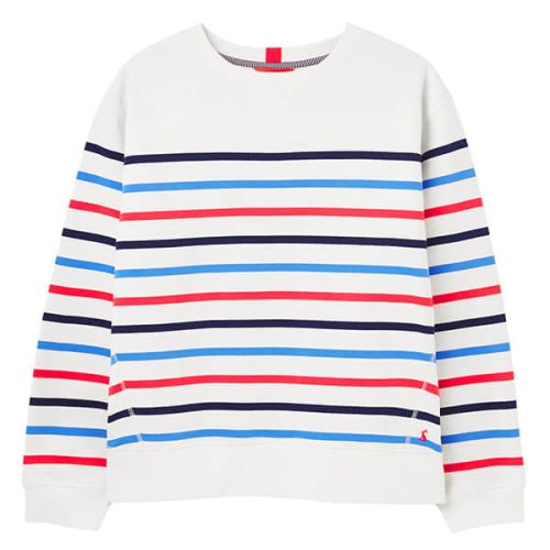Joules Cream Multi Stripe Monique Crew Neck Sweatshirt