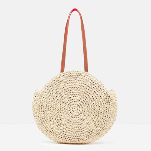 Joules Natural Eva Round Twisted Paper Bag