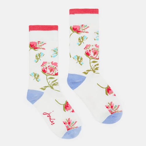 Joules Cream Florals Brill Bamboo Socks