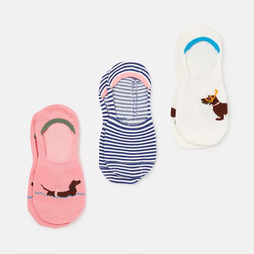 Joules Cream Swimming Dog Invisible Socks