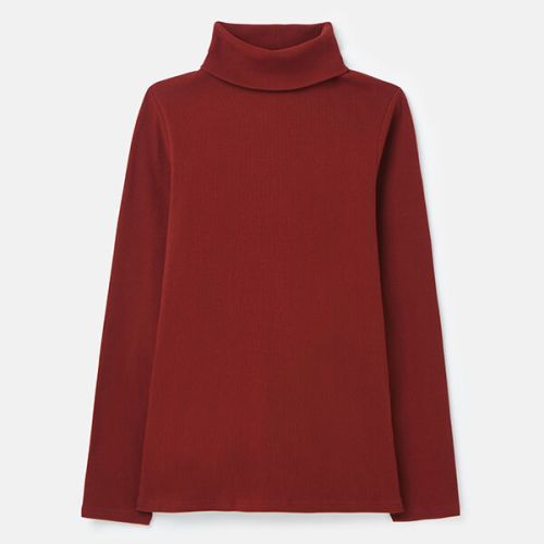 Joules Fired Brick Clarissa Roll Neck Jersey Top Size 8
