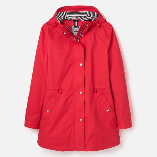 Joules Red Shoreside Waterproof Coat With Stripe Jersey Lining Size 20