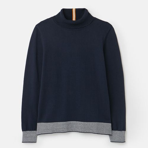 Joules French Navy Orianna Knitted Roll Neck Jumper