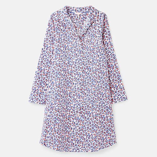 Joules Lilac Leopard Verity Woven Nightshirt