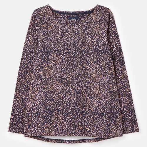 Joules Navy Speckle Harbour Print Long Sleeve Jersey Top