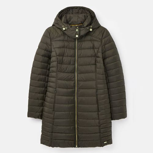 Joules Heritage Green Canterbury Long Luxe Padded Jacket
