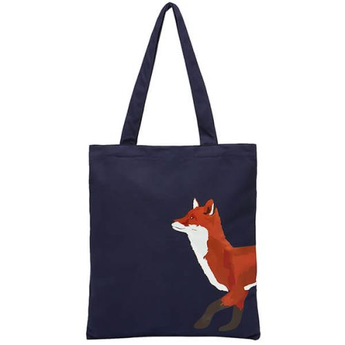 Joules Navy Fox Lulu Novelty Canvas Tote Bag