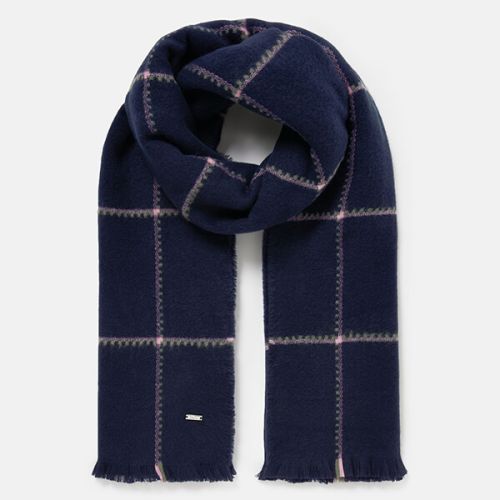 Joules Navy Check Stamford Checked Scarf