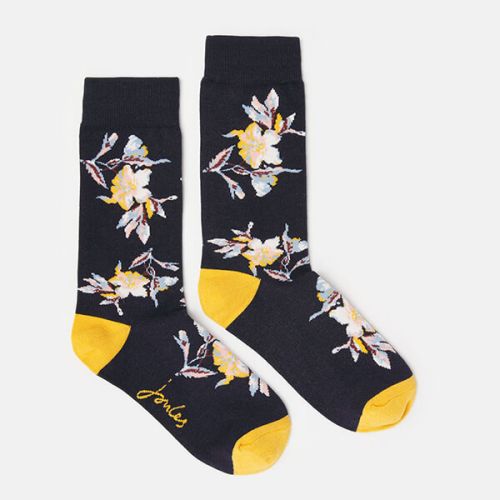 Joules Navy Floral Brill Bamboo Socks