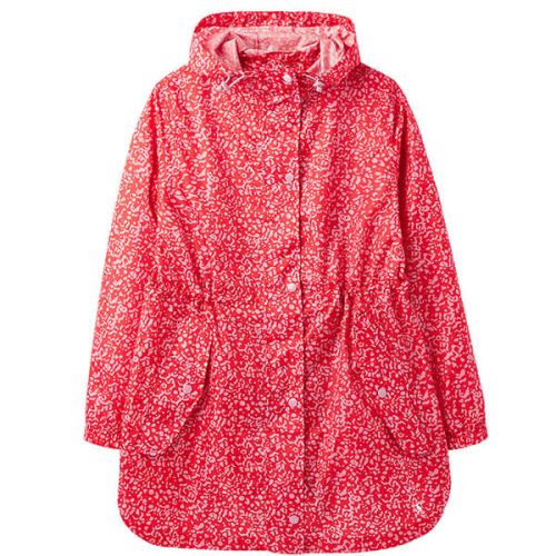 Joules Red Butterfly Golightly Printed Waterproof Packable Jacket