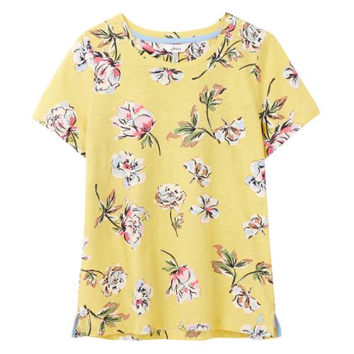 Joules Lemon Floral Carley Print Classic Crew T-Shirt
