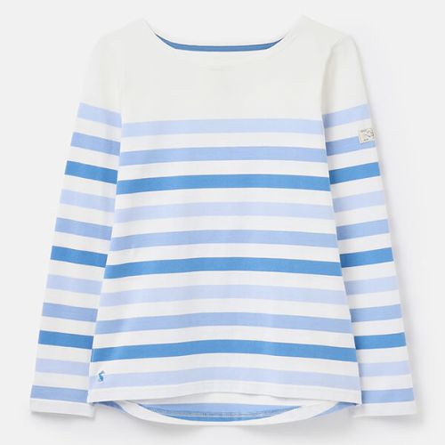 Joules Cream Stripe Harbour Long Sleeve Jersey Top
