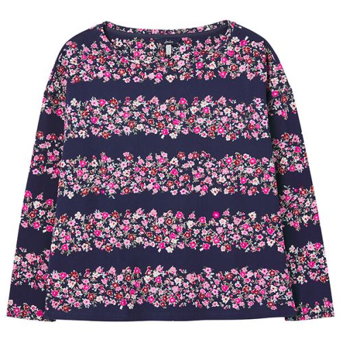 Joules Navy Ditsy Marina Print Dropped Shoulder Jersey Top