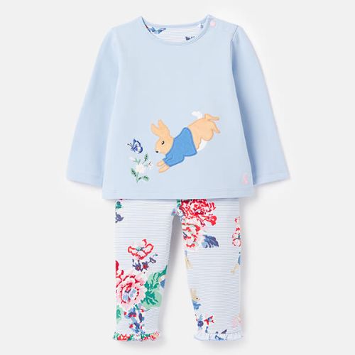 Joules Peter Rabbit Poppy Organic Long Sleeved Applique Top With Frill Leggings