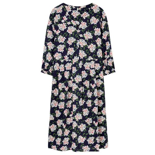Joules Navy Floral Torie Print Midi Dress