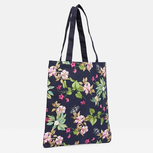 Joules Navy Floral Lulu Shopper Canvas Tote