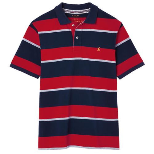 Joules Navy Red Stripe Filbert Polo Shirt Size L
