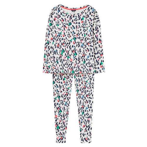 Joules Tan Marl Leopard Dreamley Long Sleeve Jersey Pyjama Set