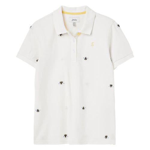 Joules Cream Bee Pippa Embroidered Polo Shirt