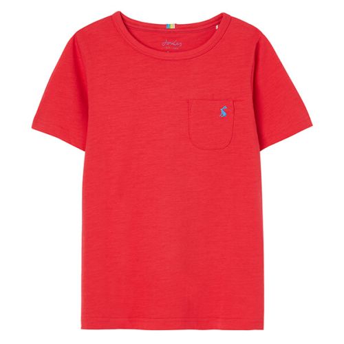 Joules Red Kids Short Sleeve Laundered T-Shirt