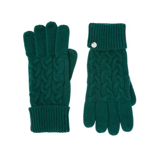 Joules Teal Elena Cable Knit Glove