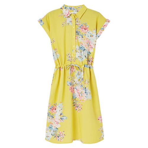 Joules Lemon Floral Allison 1/2 Placket Linen Shirt Dress