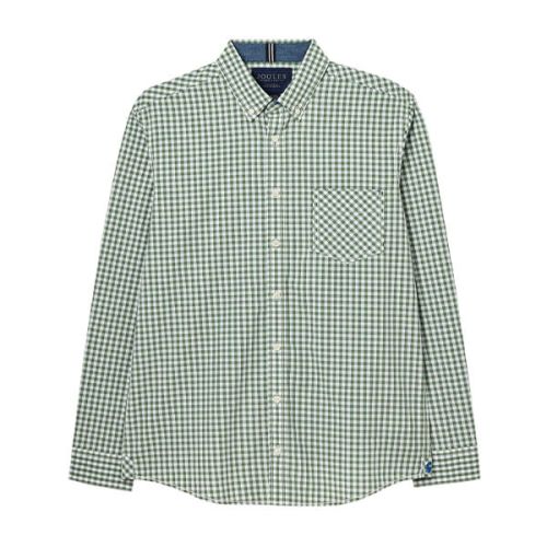 Joules Men Green Gingham Goodridge Long Sleeve Poplin Shirt Size XL