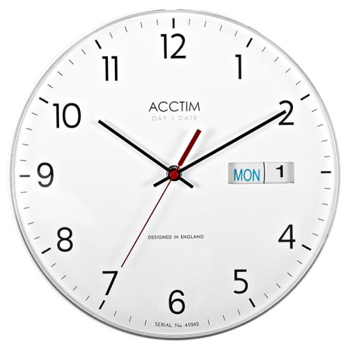 Acctim Date Time Wall Clock White