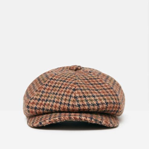 Joules Brown Houndstooth Harrogate Baker Boy Hat