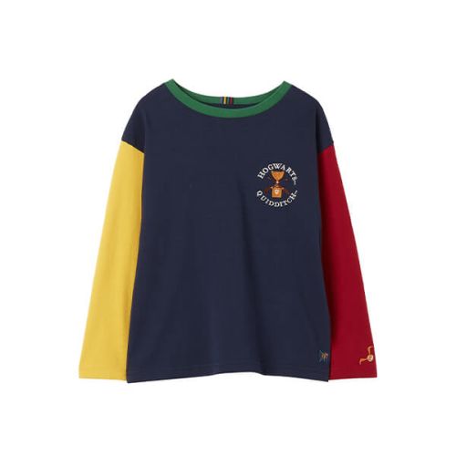 Joules Kids Harry Potter French Navy Colour Block Long Sleeve Top